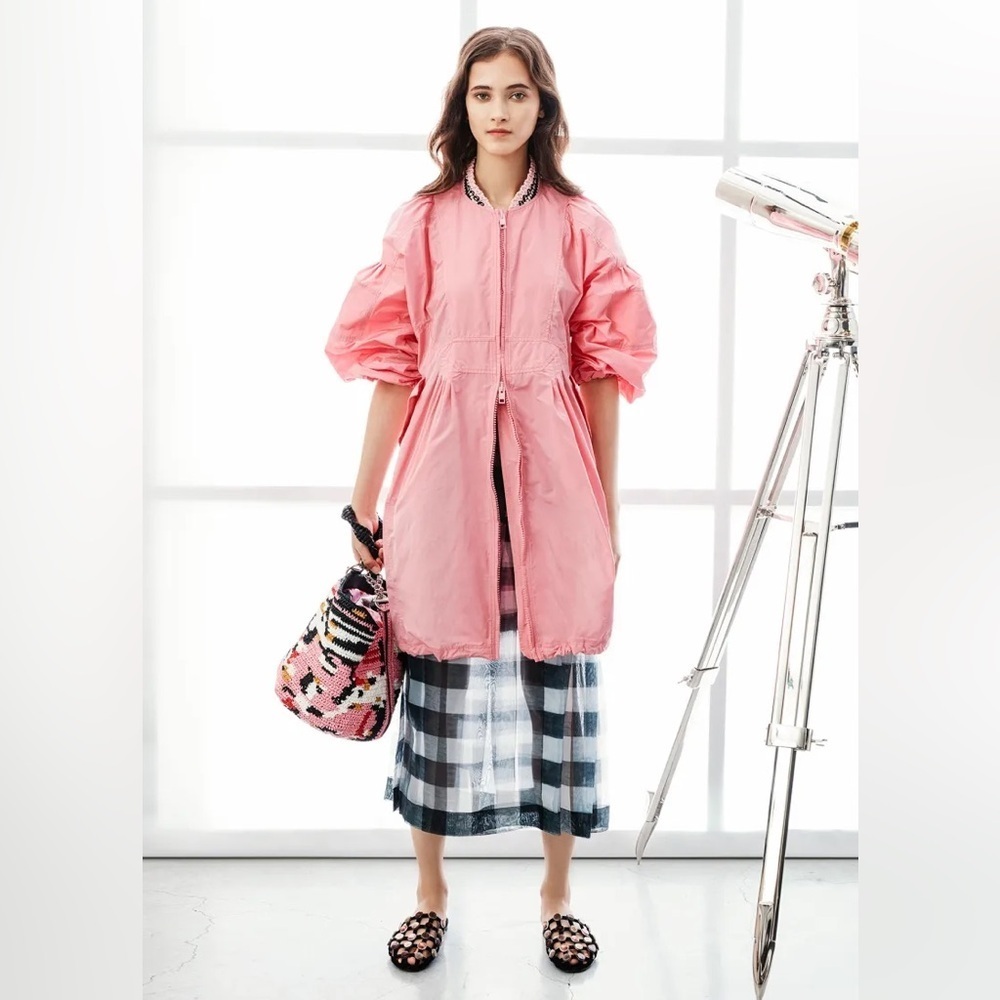 Nwt Ermanno Scervino Pink Full Zip Parka Jacket Windbreaker Sz 40 — image 2 of 8